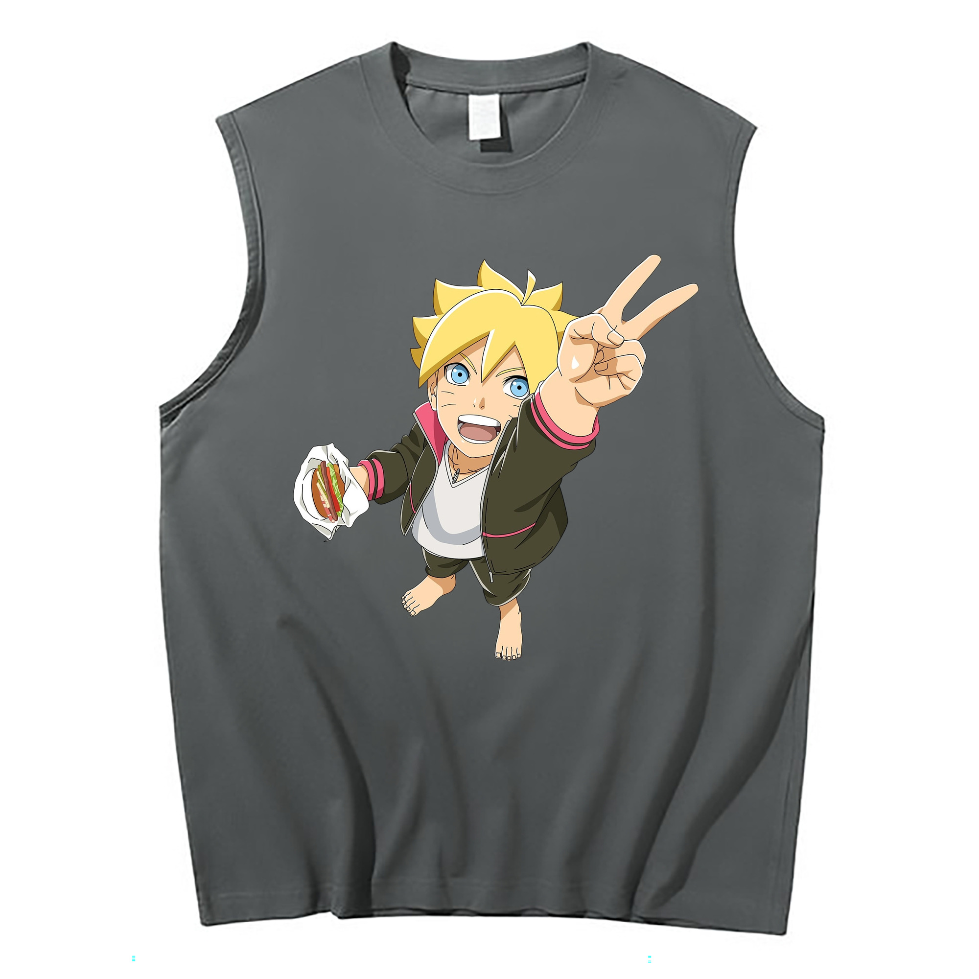 （画像用） NARUTO -ナルト- うずまき ボルト Uzumaki Boruto コットン100％タンクトップ（フロントプリント）
